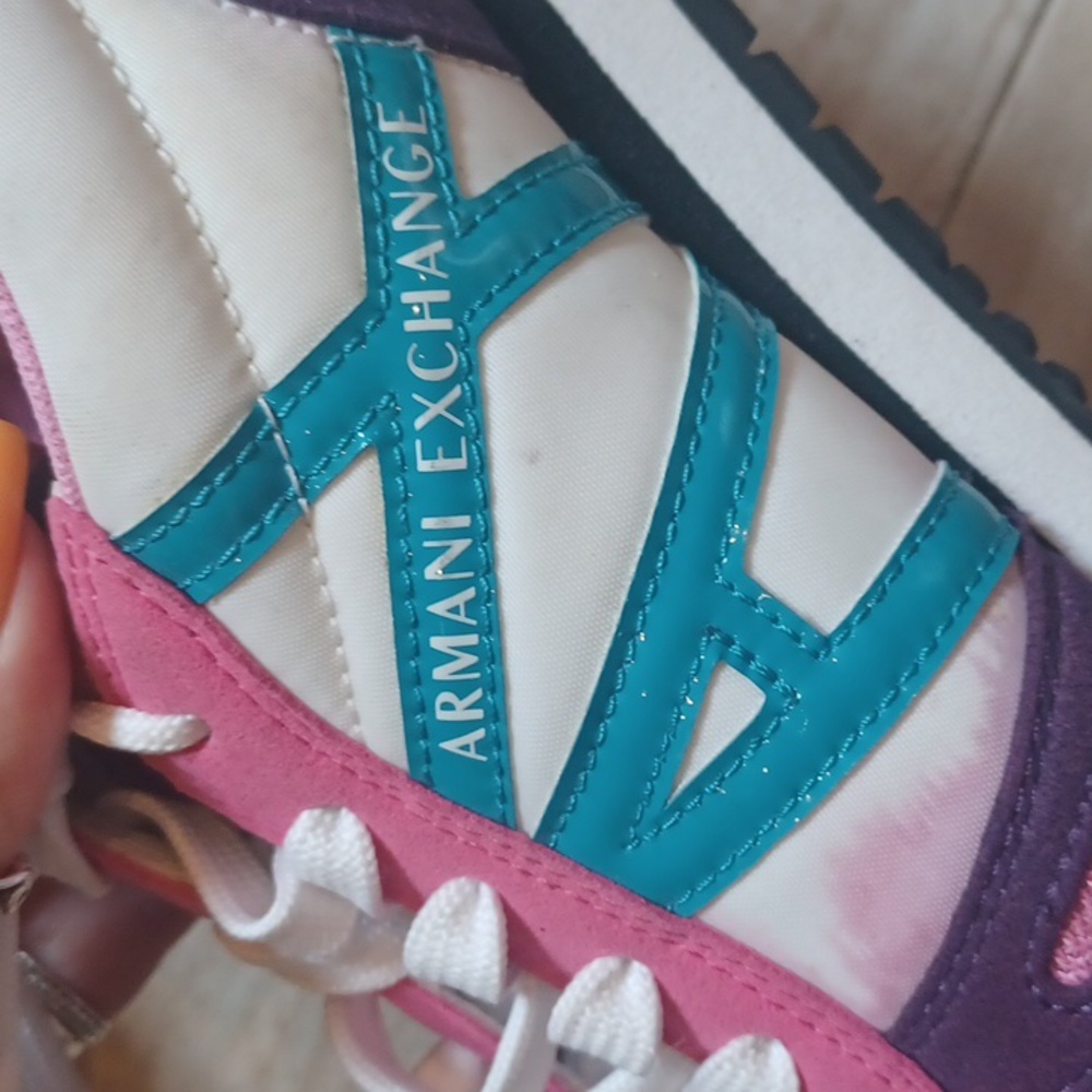 Armani Exchange Purple/Pink Sneakers - Picture 3 of 14